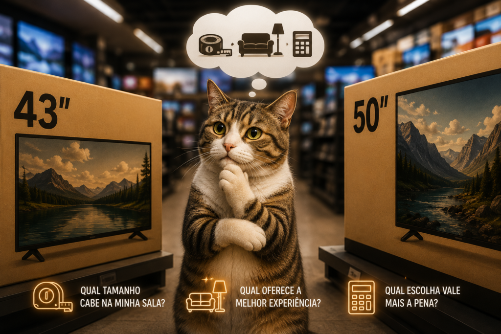 TV 43 ou 50 Polegadas para Sala Pequena